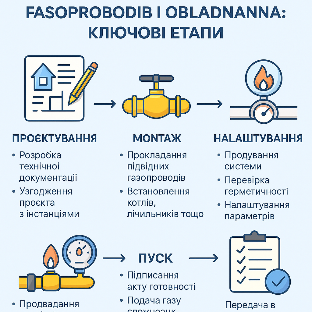 Специфіка роботи монтажу та пусконалагоджування підвідних газопроводів та газового обладнання